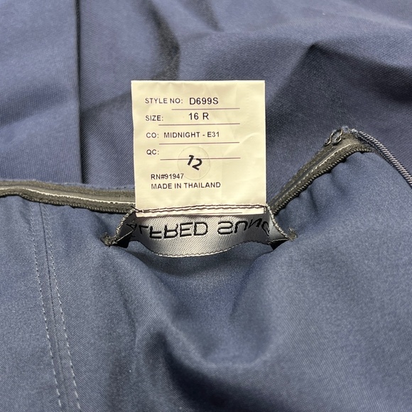 Alfred Sung D699 Strapless High Low Satin Gown Midnight Blue Size 16 - Picture 9 of 11